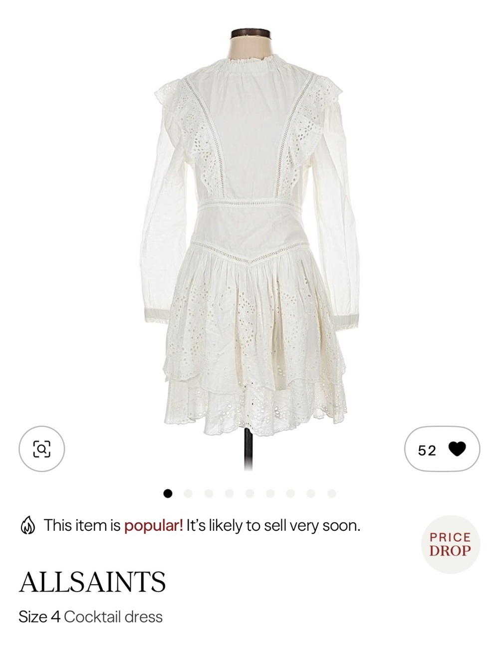 AllSaints White dress size 4